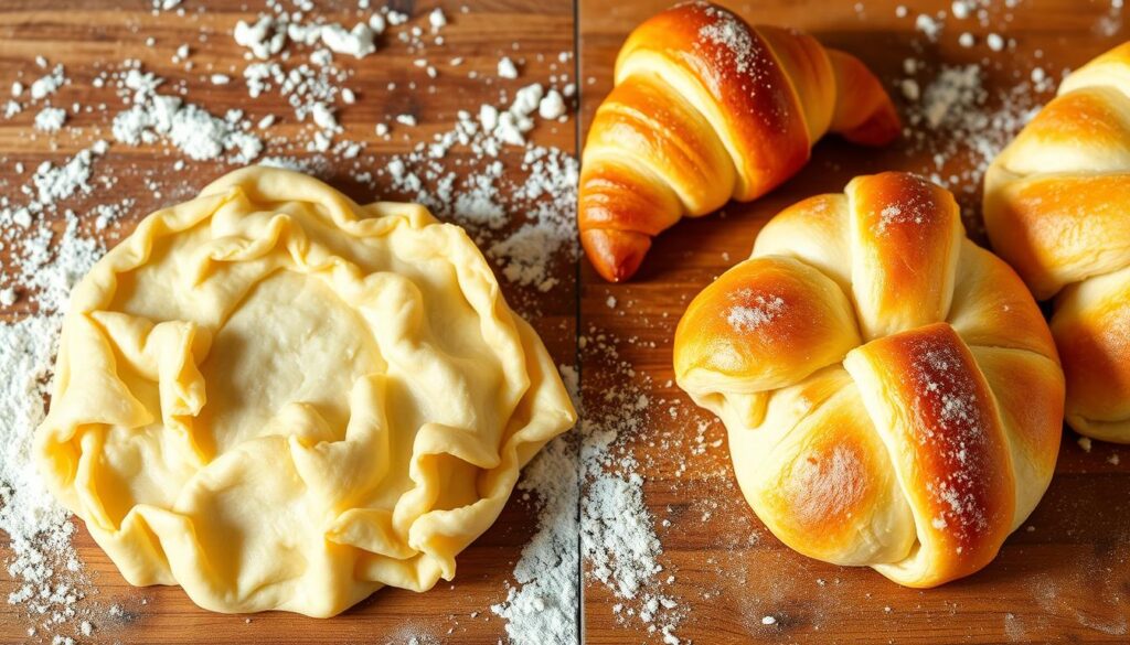 What is the difference between puff pastry and crescent rolls?